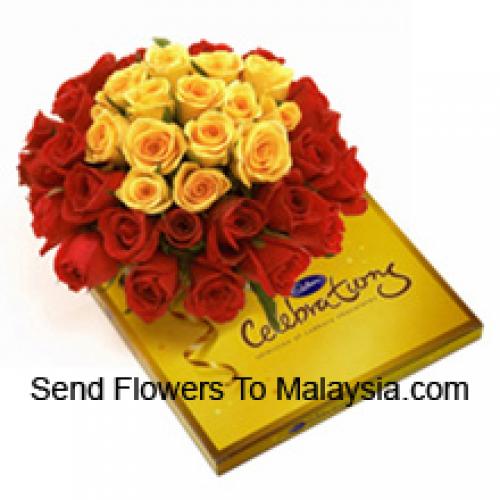 36 Roses avec Chocolats Assortis Cadbury