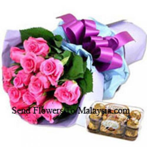 12 Roses Roses Roses Roses Roses Roses with 16 Pcs Ferrero Rochers