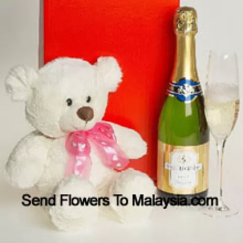 This exclusive wine hamper comes with Pierre Legendre Brut Sparkling (France) accompanied with an 8 Inches Cute White Teddy Bear. (Contents of basket including wine may vary by season and delivery location. In case of unavailability of a certain product we will substitute the same with a product of equal or higher value)